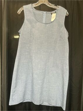 Helene Blake petite 12 Sleeveless Midi Shift Dress in Light blue not demin
